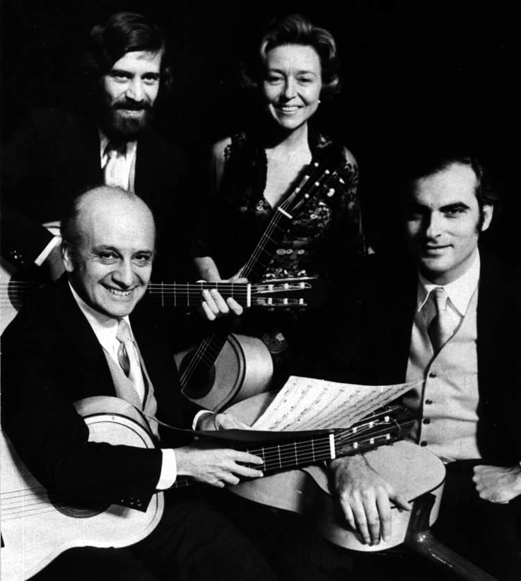 Cuarteto Martinez Zárate. De arriba a  abajo de izquierda a derecha Miguel Girollet, Graciela Pomponio, Jorge Martinez Zárate, Horacio Ceballos.