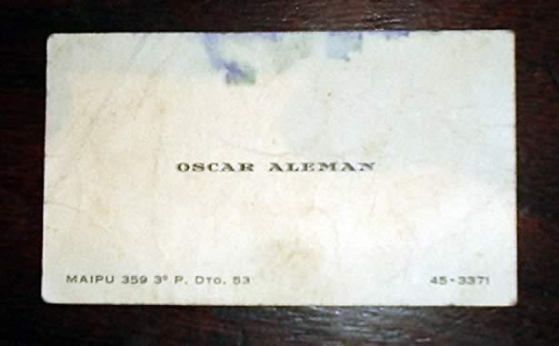 Oscar Aleman - Tarjeta Personal
